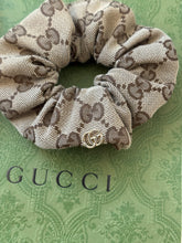 Load image into Gallery viewer, GUCCI Women GG Canvas Scrunchie with Logo Plaque - Brown / OS
