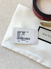 Load image into Gallery viewer, GUCCI Moon Calfskin Torchon Double G 25mm Belt - Hibiscus Red / 85
