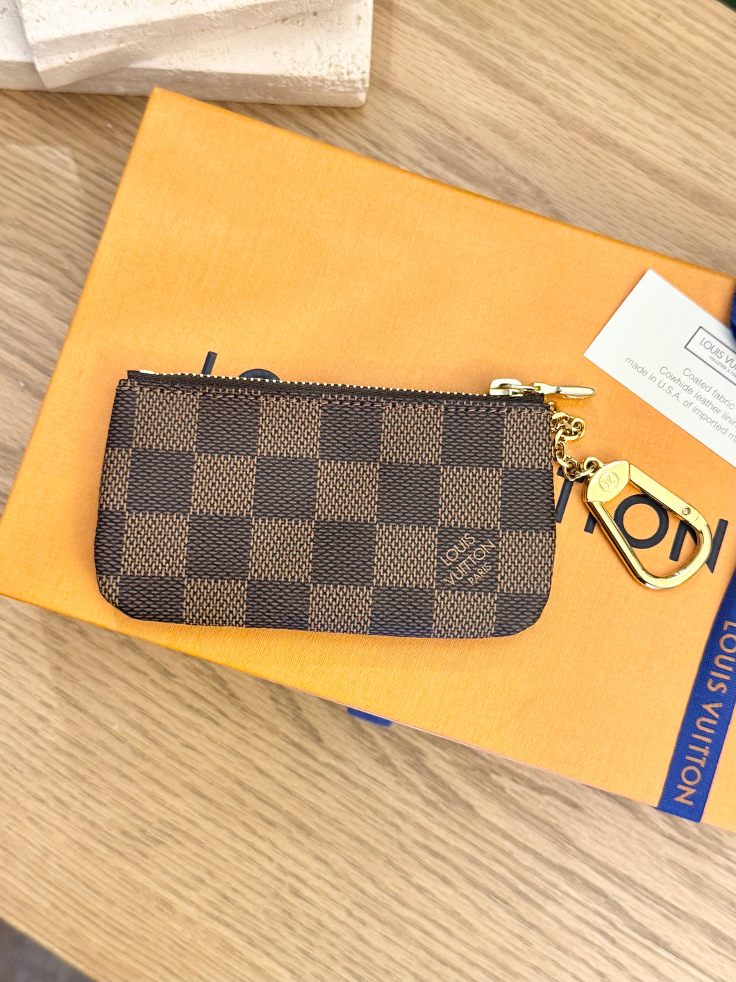 LOUIS VUITTON Damier Ebene Canvas Cles Chain Key Pouch