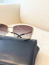 Load image into Gallery viewer, CHANEL Rectangular Metal Sunglasses / Gold Gray Gradient
