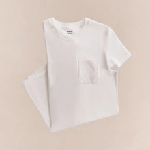 Load image into Gallery viewer, HERMES Embroidered Pocket Straight Dress in Plain Cotton Jersey / Blanc / EU36 Co
