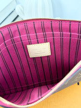 Load image into Gallery viewer, LOUIS VUITTON Monogram Neverfull MM Pochette Wristlet Pouch In Fuchsia
