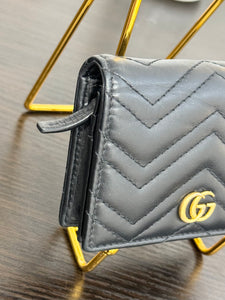 GUCCI GG Marmont Card Case Wallet in Black