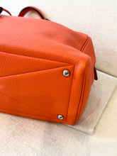 Load image into Gallery viewer, HERMES Clemence Leather Victoria 36 Bag / Orange Poppy / Palladium Hardware
