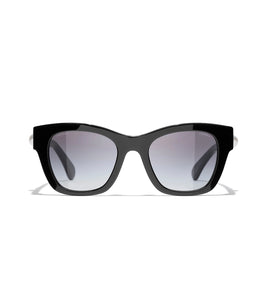 CHANEL Square Sunglasses in Black/Black Polarized