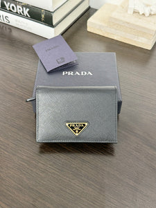 PRADA Small Saffiano Leather Wallet in Black