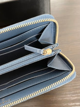 Load image into Gallery viewer, CHANEL Classic Metallic Grained Calfskin Long Zipped Wallet in Blue
