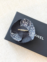Load image into Gallery viewer, CHANEL Tweed Fabric Camellia Pin Brooch / Blue
