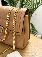Load image into Gallery viewer, GUCCI Deco Logo-Embellished Quilted Leather Shoulder Bag in Beige
