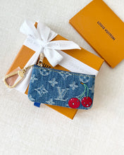 Load image into Gallery viewer, 🍒 LOUIS VUITTON 2025 LV x TM Takashi Murakami Monogram Cherry Denim Key Pouch
