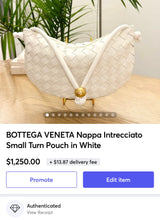 Load image into Gallery viewer, BOTTEGA VENETA Nappa Intrecciato Small Turn Pouch in White
