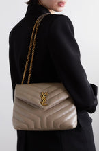 Load image into Gallery viewer, SAINT LAURENT 2023 Loulou Small Quilted Leather Shoulder Bag in Brown
