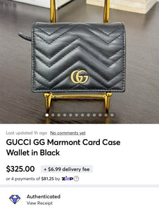 GUCCI GG Marmont Card Case Wallet in Black