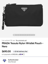 Load image into Gallery viewer, PRADA Tessuto Nylon Wristlet Pouch - Nero
