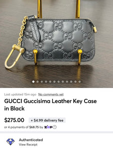 GUCCI Guccisima Leather Key Case in Black