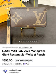 LOUIS VUITTON 2023 Monogram Giant Rectangular Wristlet Pouch