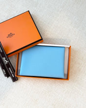 Load image into Gallery viewer, HERMES 2023 Calvi Duo Compact Card Holder - Celeste / Epsom
