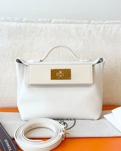 Load image into Gallery viewer, Hermès White Evercolor and Nata Swift Mini 24/24 21 / Palladium Hardware / 2022
