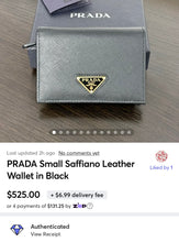 Load image into Gallery viewer, PRADA Small Saffiano Leather Wallet in Black
