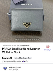 PRADA Small Saffiano Leather Wallet in Black