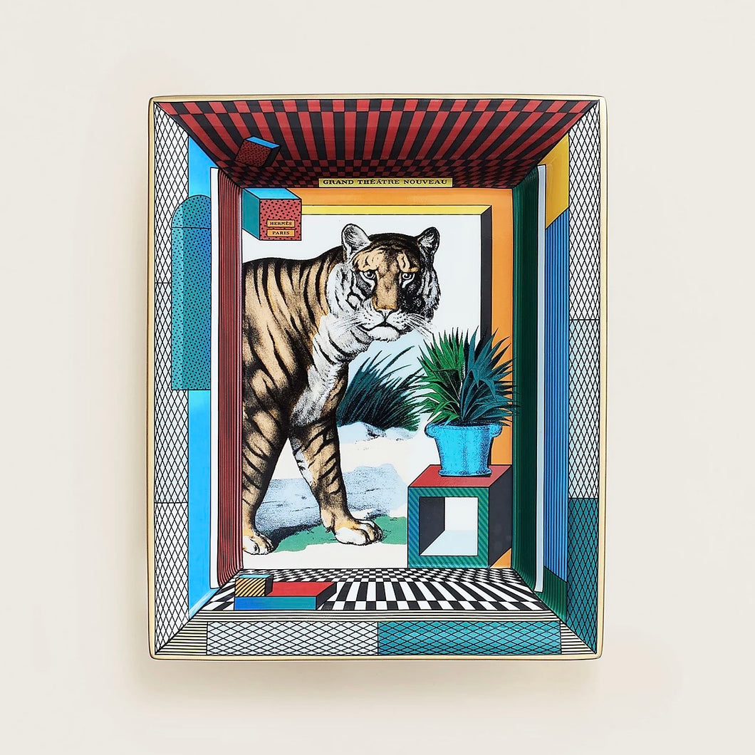 HERMES Grand Theatre Nouveau Change Tray / Fauve / Rouge / Bleu