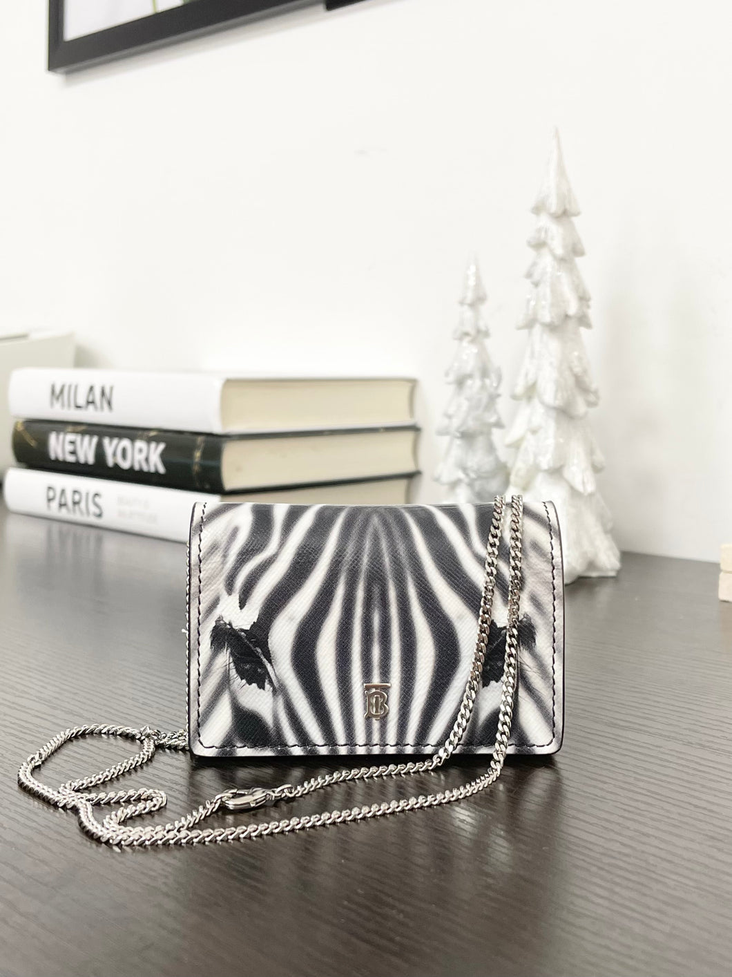 BURBERRY Small Zebra Pattern Leather Crossbody Bag