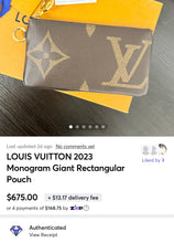 Load image into Gallery viewer, LOUIS VUITTON 2023 Monogram Giant Rectangular Pouch
