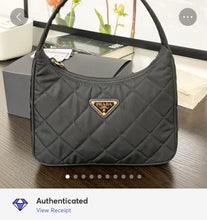 Load image into Gallery viewer, PRADA Tessuto Nylon Impuntu Quilted Shoulder Bag in Black
