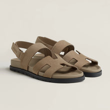 Load image into Gallery viewer, HERMES Genius Suede Goatskin Sandals in Beige Sable - EU37
