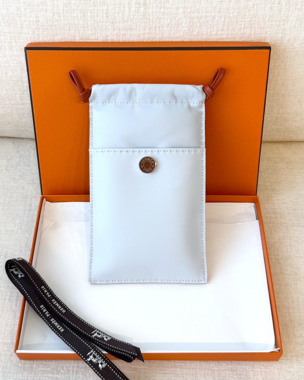 HERMES 2023 “Pilo” Phone / Sunglasses / Glasses Case / Blue Brume