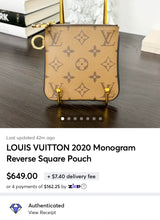 Load image into Gallery viewer, LOUIS VUITTON 2020 Monogram Reverse Square Pouch
