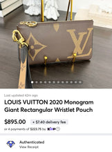 Load image into Gallery viewer, LOUIS VUITTON 2020 Monogram Giant Rectangular Wristlet Pouch
