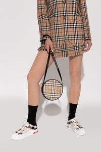 BURBERRY New Louise Check Round Crossbody Bag - Archive Beige & Black