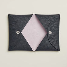 Load image into Gallery viewer, ✨NEW✨2025 Hermes Calvi Verso Card Holder / Bleu Océan / Mauve Pâle
