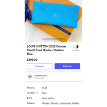 Load image into Gallery viewer, 💙NEW!!  LOUIS VUITTON 2025 Canvas Credit Card Holder / Gaston Blue
