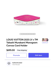 Load image into Gallery viewer, LOUIS VUITTON 2025 LV x TM Takashi Murakami Monogram Canvas Card Holder
