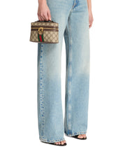 Load image into Gallery viewer, ✨NEW✨GUCCI Ophidia Leather-Trimmed Coated-Canvas Small Vanity Bag / Beige
