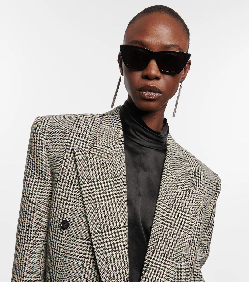 SAINT LAURENT EYEWEAR Mica Cat-eye Acetate Sunglasses / Black