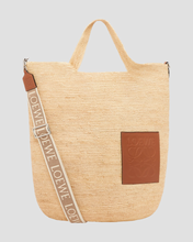 Load image into Gallery viewer, LOEWE Slit Large Raffia and Calfskin Tote Bag - Natural/Tan
