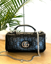 Load image into Gallery viewer, GUCCI GG Milano Mini Leather Top Handle Bag in Black
