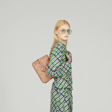 Load image into Gallery viewer, GUCCI Deco Logo-Embellished Quilted Leather Shoulder Bag in Beige
