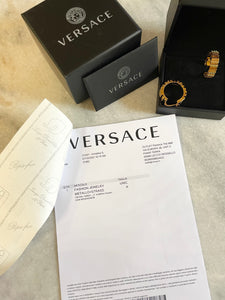 VERSACE Greca Hoop Earrings In Gold