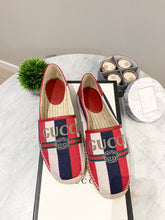 Load image into Gallery viewer, GUCCI Men&#39;s Blue Logo Sylvie Canvas Espadrille UK8/US9
