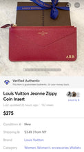 Load image into Gallery viewer, LOUIS VUITTON Calfskin Jeanne Wallet Zippy Coin Insert In Fuchsia
