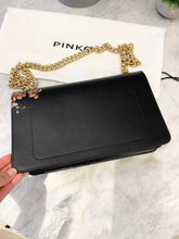 Load image into Gallery viewer, PINKO Love Me Tender Flowers Black Eco Leather Shoulder Bag In Black
