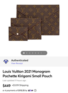 LOUIS VUITTON 2021 Monogram Pochette Kirigami Small Pouch