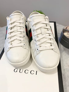 GUCCI Women’s White Ace Leather Sneakers EU36/US6.5