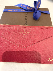 LOUIS VUITTON Calfskin Jeanne Wallet Zippy Coin Insert In Fuchsia