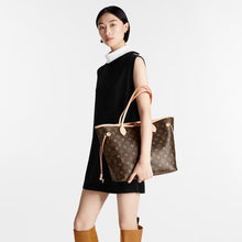 Load image into Gallery viewer, Louis Vuitton 2022 Neverfull MM Monogram Tote Bag in Cherry
