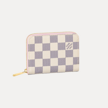 Load image into Gallery viewer, LOUIS VUITTON Damier Azur Zippy Coin Purse Padlock In Beige
